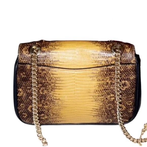 Coach Cassidy Lizard Embossed Leather Turnlock Chain Crossbody Bag F72671 - Picture 2 of 8